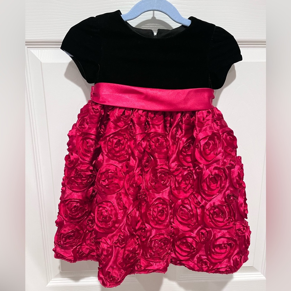 American Princess red and black flower dress.